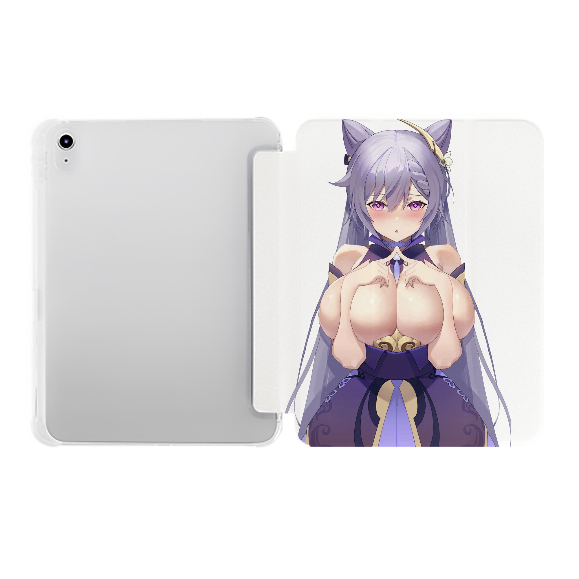 げんし神 刻晴 こくせい genshin Kokusei IPad ケース ペン収納付き 三つ折りスタンド PUレザー×シリコン 対応機種9.5/10.5/10.9インチ